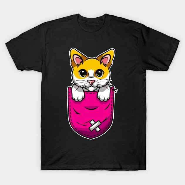 Cute Cat In Bag Cats Lover T-Shirt by Foxxy Merch